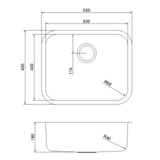 Мойка кухонная Reflexion Orta 54-SS RX2454SS полированная сталь